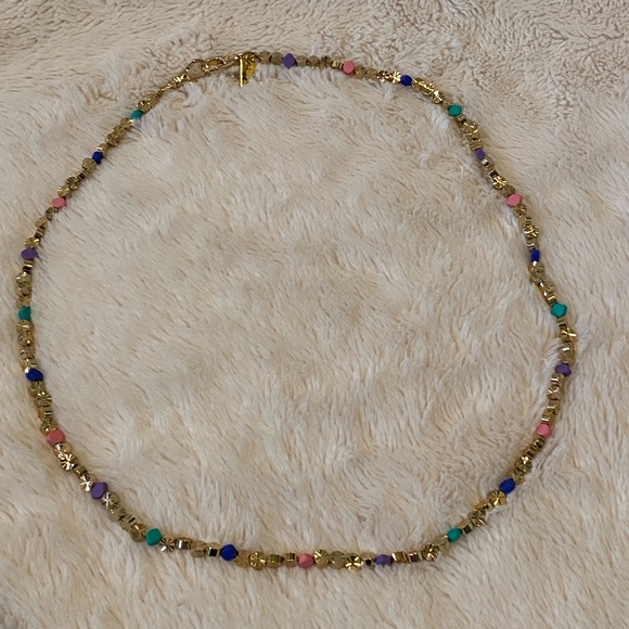 Costume Jewelry - 25" Beaded Necklace Goldtone and Multi-Colored Faux Beads - Picture 5 of 5